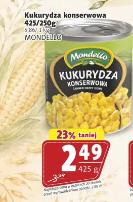 Kukurydza konserwowa Mondello promocja w Prim Market