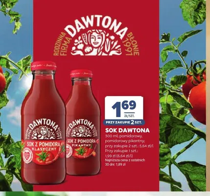Sok pomidorowy klasyczny Dawtona promocja w Stokrotka