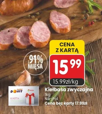 Kiełbasa zwyczajna Nik-Pol promocja w Market Point