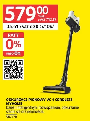 Odkurzacz pionowy VC 4 Cordless MyHome Kärcher promocja w Selgros