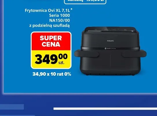 Frytownica Ovi Xl 7,1 l Seria 1000 NA150/00 z podzielną szufladą Philips promocja w Carrefour