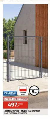 Zestaw furtka + słupki POLBRAM 150x100cm promocja w Leroy Merlin