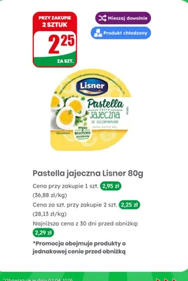 Pasta Pastella jajeczna ze szczypiorkiem promocja w Dino