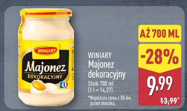 Majonez dekoracyjny promocja w Aldi
