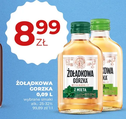 Wódka Żołądkowa Gorzka Z Miętą 28% promocja w Duży Ben