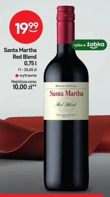 Wino czerwone wytrawne Santa Martha Red Blend promocja w Żabka