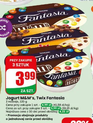 Jogurt Fantasia Twix promocja w Dino