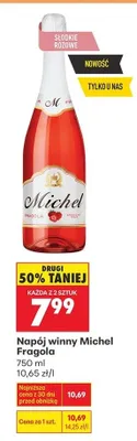 Napój winny Michel Fragola słodkie różowe promocja w Biedronka