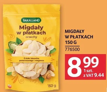Migdały w płatkach promocja w Selgros