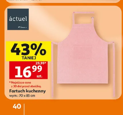 Fartuch kuchenny Actuel promocja w Auchan