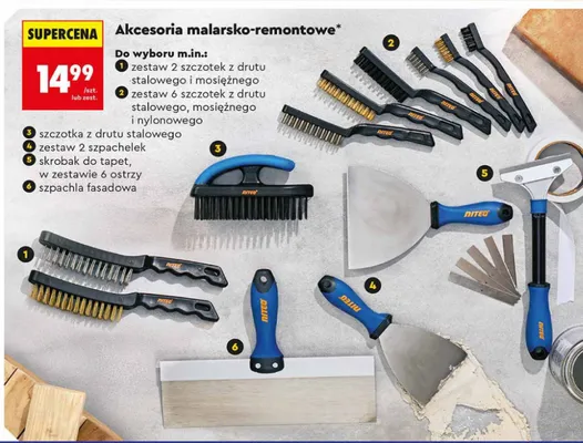 Akcesoria malarsko-remontowe - zestaw 2 szpachelek promocja w Biedronka