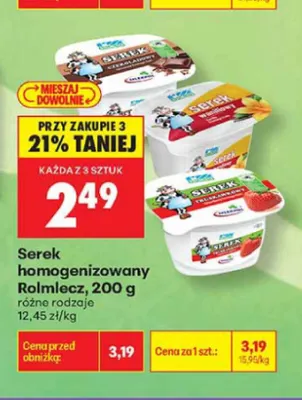 Serek homogenizowany czekoladowy Rolmlecz promocja w Biedronka