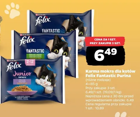 Karma mokra dla kotów Felix Fantastic Purina 4-pak promocja w Netto