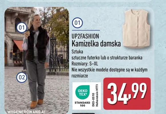 Kamizelka damska Up2fashion promocja w Aldi