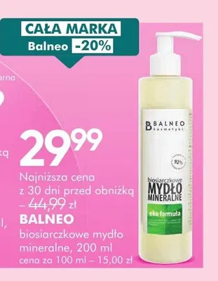 Biosiarczkowe mydło mineralne Balneo promocja w Super-Pharm