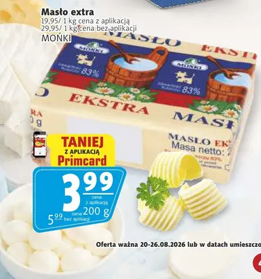 Masło extra Mońki promocja w Prim Market