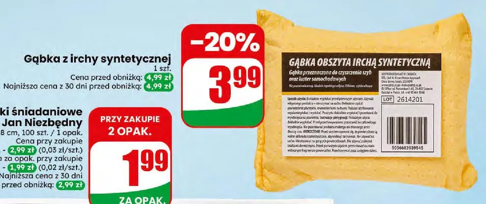 Gąbka z irchy syntetycznej promocja w Dino