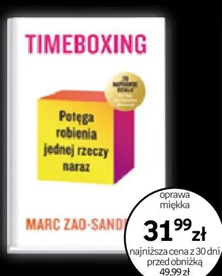 Książka Timeboxing Marc Zao-Sanders oprawa miękka promocja w Empik