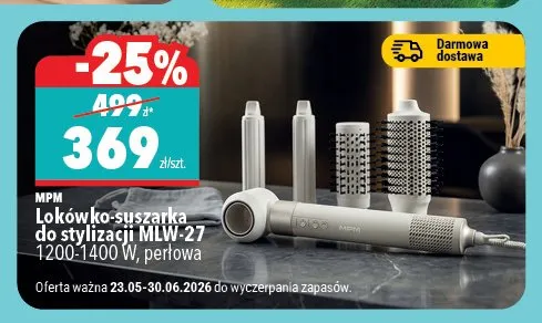 Lokówko-suszarka do stylizacji MPM MLW-27 1200-1400W perłowa promocja w Biedronka Home