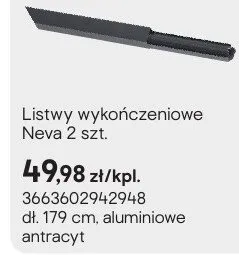 Listwy wykończeniowe Neva aluminiowe antracyt promocja w Castorama