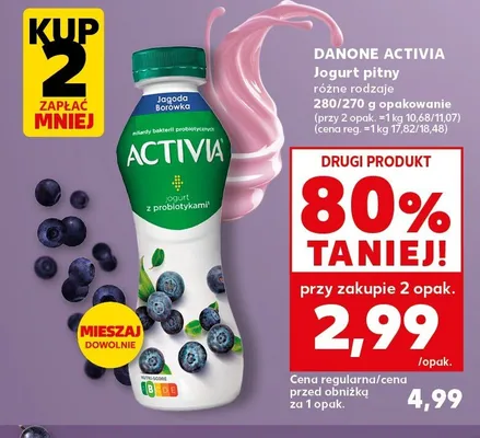 Jogurt pitny Danone Activia promocja w Kaufland
