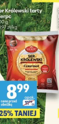 Ser Królewski tarty Sierpc promocja w Delikatesy Centrum