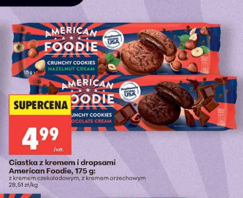 Ciastka z kremem czekoladowym i dropsami American Foodie promocja w Biedronka