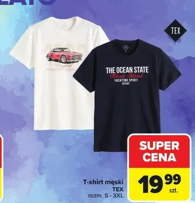 T-shirt męski TEX rozm. S - 3XL promocja w Carrefour