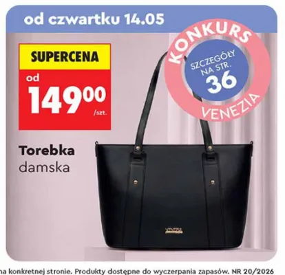 Torebka damska Venezia promocja w Biedronka