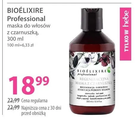 Maska do włosów z czarnuszką Professional Bioélixire promocja w Hebe