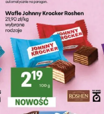 Wafle Johnny Krocker Roshen Choco promocja w Delikatesy Centrum