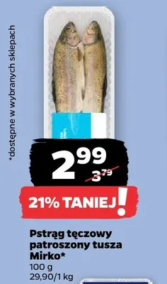 Pstrąg tęczowy patroszony tusza Mirko promocja w Netto