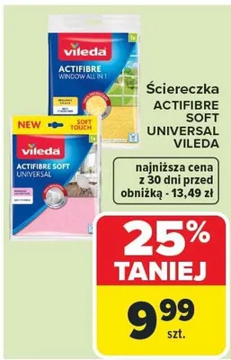 Ściereczka ACTIFIBRE COLORS UNIVERSAL VILEDA promocja w Carrefour