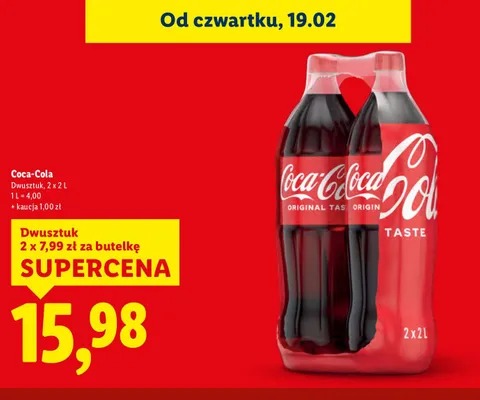Napój gazowany 2x2 l promocja w Lidl