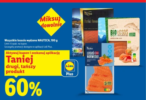 Łosoś norweski wędzony NAUTICA promocja w Lidl