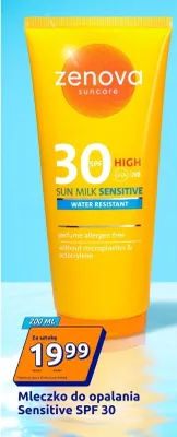 Mleczko do opalania Zenova Sensitive SPF 30 promocja w Action
