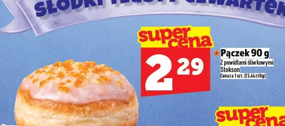 Pączek 90 g z powidłami śliwkowymi promocja w TOPAZ