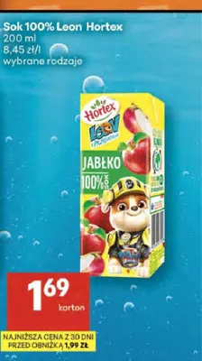 Sok 100% Leon Hortex Jabłko promocja w Delikatesy Centrum