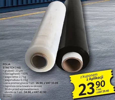 Folia stretch FOLIA STRETCH 3 KG promocja w Selgros
