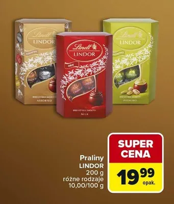 Praliny Lindt Lindor Milk 200g promocja w Carrefour