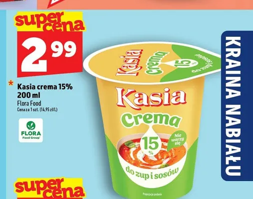 Kasia Crema 15% do zup i sosów Flora Food promocja w TOPAZ