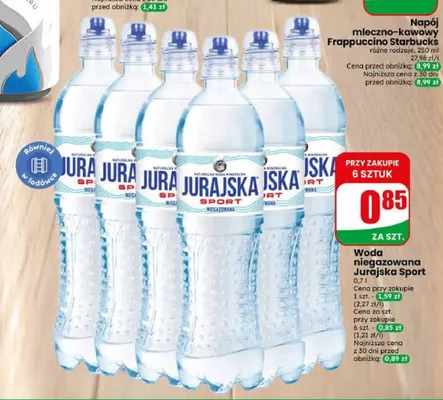 Woda niegazowana Jurajska Sport promocja w Dino