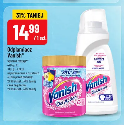 Odplamiacz w proszku do kolorów Vanish Oxi Action promocja w POLOmarket