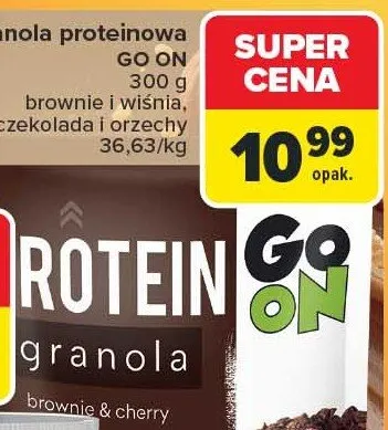 Granola proteinowa brownie i wiśnia Go On promocja w Carrefour Market