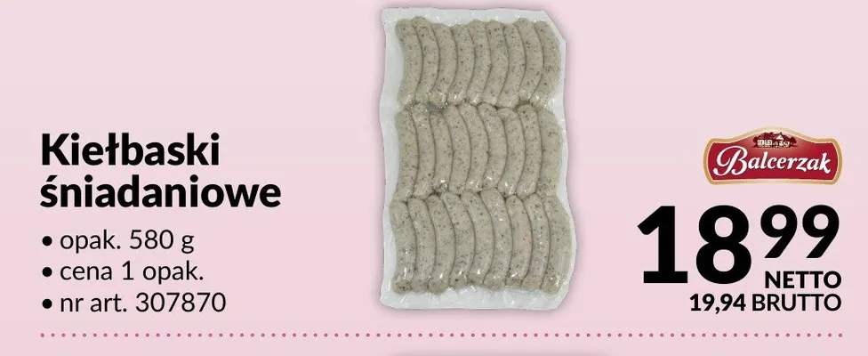 Kiełbaski śniadaniowe promocja w Makro