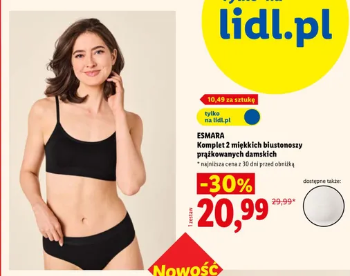 Biustonosze prążkowane damskie Esmara 2-pak promocja w Lidl