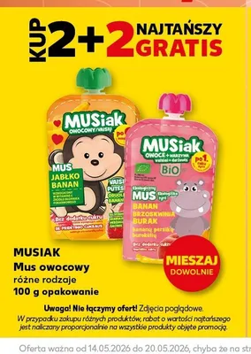 Mus owocowy Musiak promocja w Kaufland
