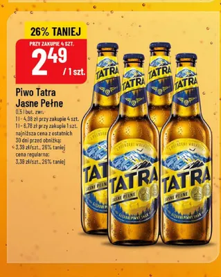 Piwo Tatra Jasne Pełne promocja w POLOmarket
