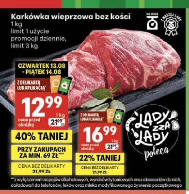 Karkówka wieprzowa bez kości promocja w Delikatesy Centrum