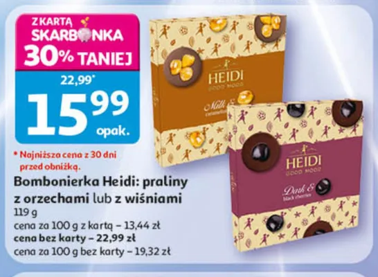 Bombonierka Heidi praliny z wiśniami promocja w Auchan